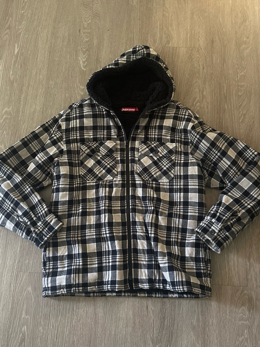 Supreme hooded flannel